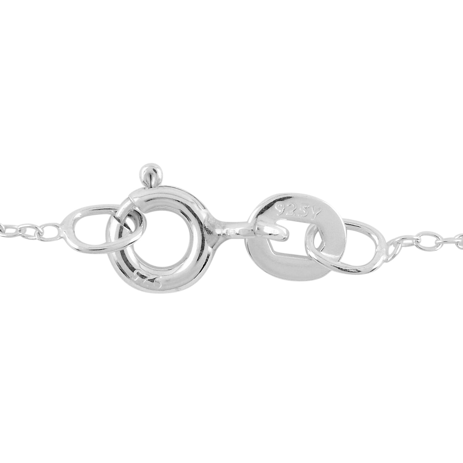 White Crystal Necklace 18 Inches in Silvertone