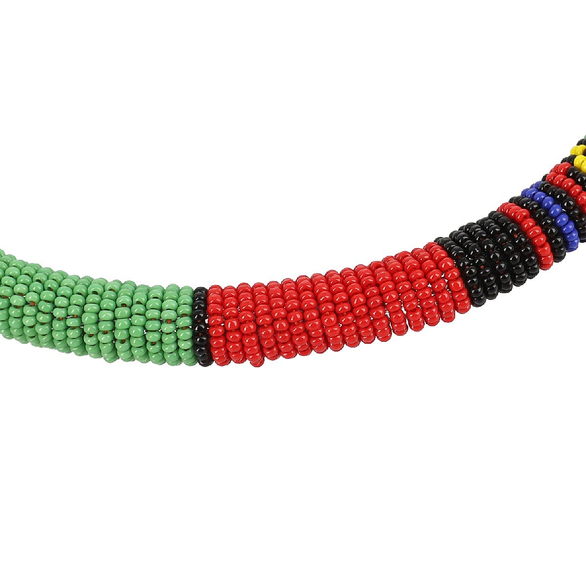 Multi Color Seed Beaded Necklace (20 Inches) in Goldtone