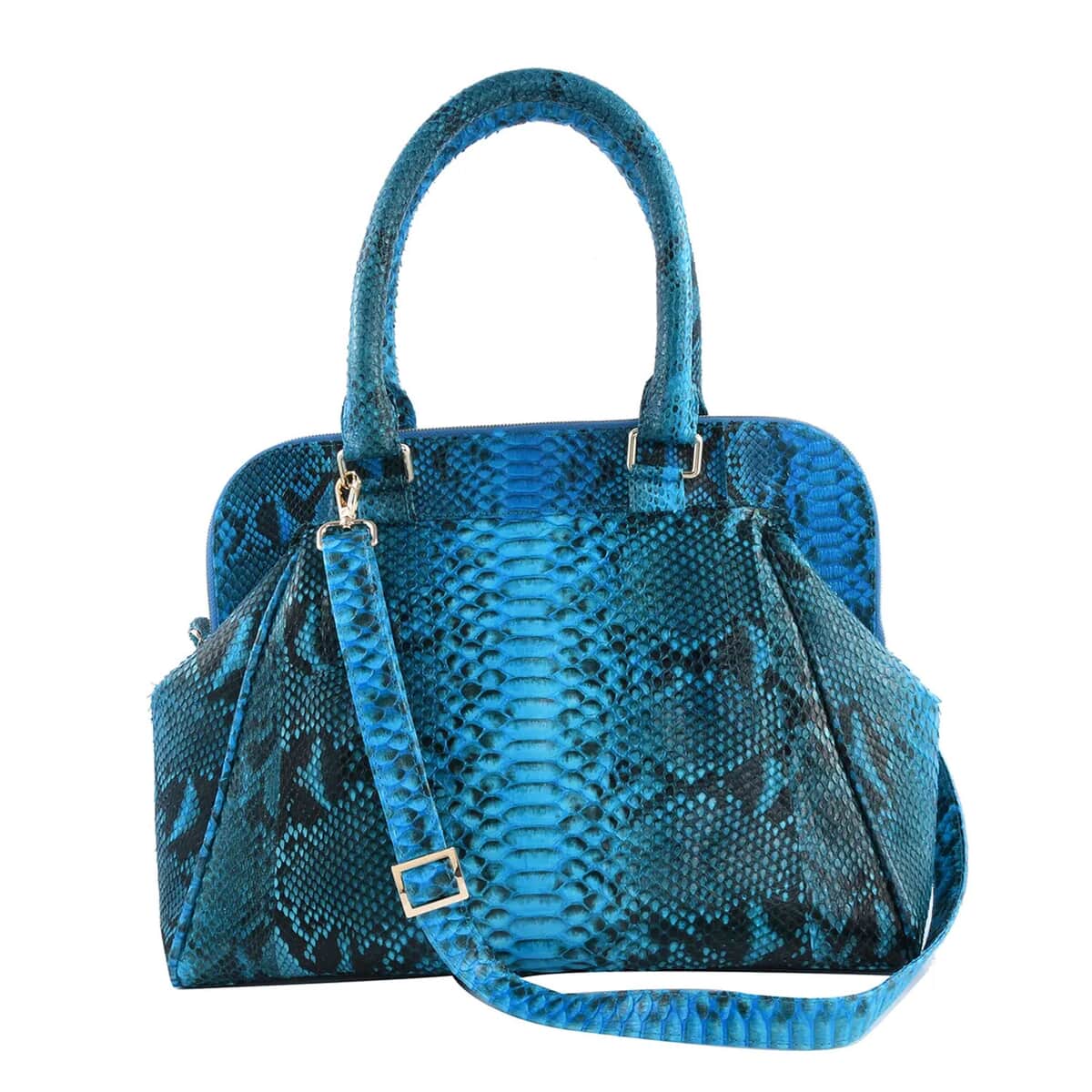 The Pelle Python Skin Bag Collection Turquoise Color 100% Genuine Python Leather Tote Bag for Women , Satchel Purse , Shoulder Handbag , Designer Tote Bag image number 0