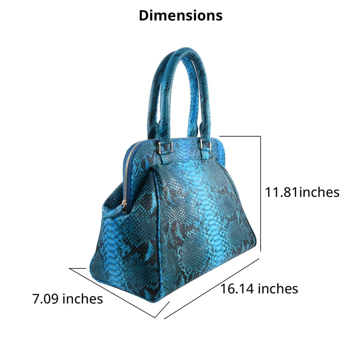 The Pelle Python Skin Bag Collection Turquoise Color 100% Genuine Python Leather Tote Bag for Women , Satchel Purse , Shoulder Handbag , Designer Tote Bag image number 2