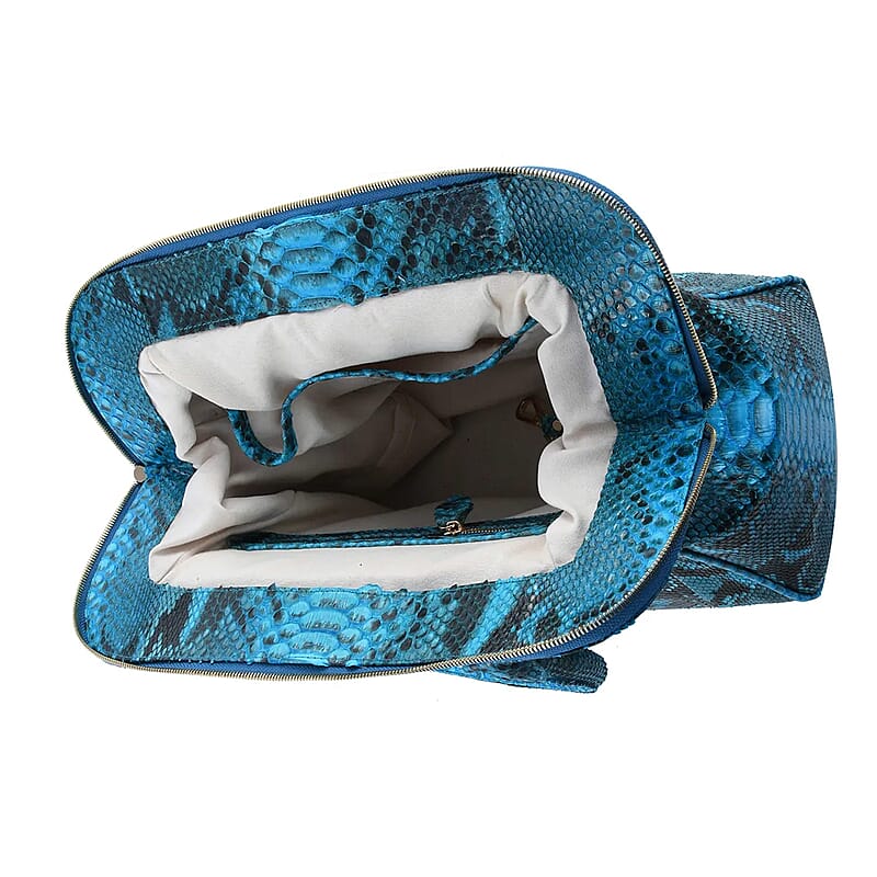 The Pelle Python Skin Bag Collection Turquoise Color 100% Genuine Python Leather Tote Bag for Women , Satchel Purse , Shoulder Handbag , Designer Tote Bag