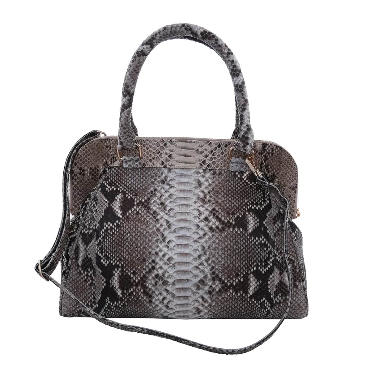 The Pelle Python Skin Bag Collection Natural Color 100% Genuine Python Leather Tote Bag for Women, Satchel Purse, Shoulder Handbag, Designer Tote Bag image number 0