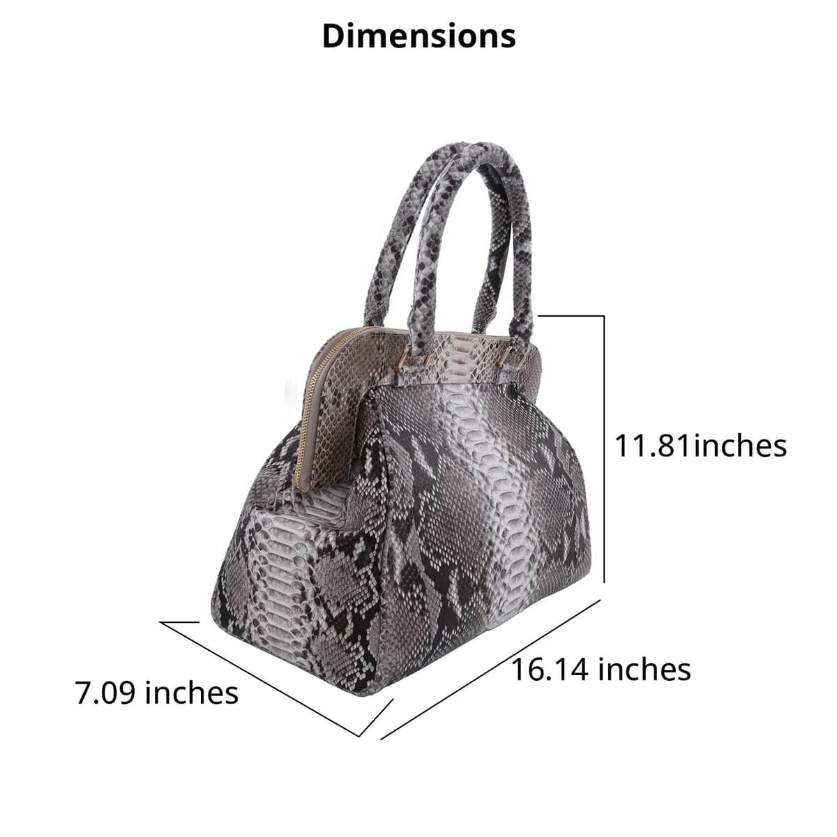 The Pelle Python Skin Bag Collection Natural Color 100% Genuine Python Leather Tote Bag for Women, Satchel Purse, Shoulder Handbag, Designer Tote Bag image number 2