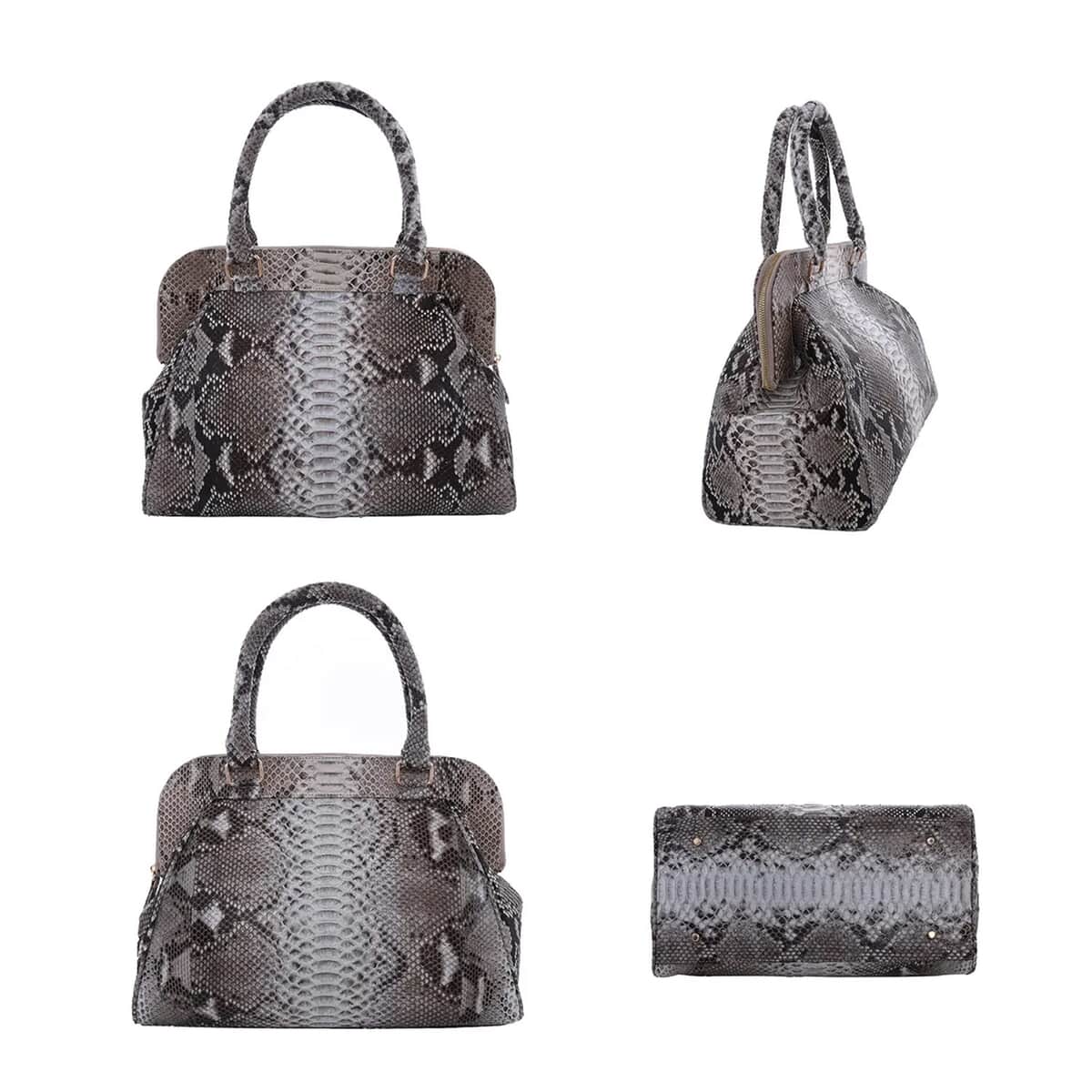 The Pelle Python Skin Bag Collection Natural Color 100% Genuine Python Leather Tote Bag for Women, Satchel Purse, Shoulder Handbag, Designer Tote Bag image number 3
