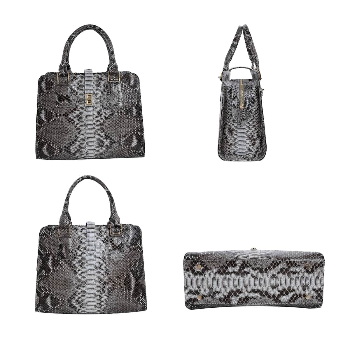 The Pelle Python Skin Bag Collection Natural Color 100% Genuine Python Leather Tote Bag, Shoulder Handbag, Designer Tote Bag For Women image number 3
