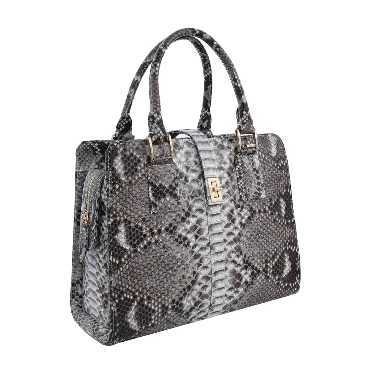 The Pelle Python Skin Bag Collection Natural Color 100% Genuine Python Leather Tote Bag, Shoulder Handbag, Designer Tote Bag For Women image number 4
