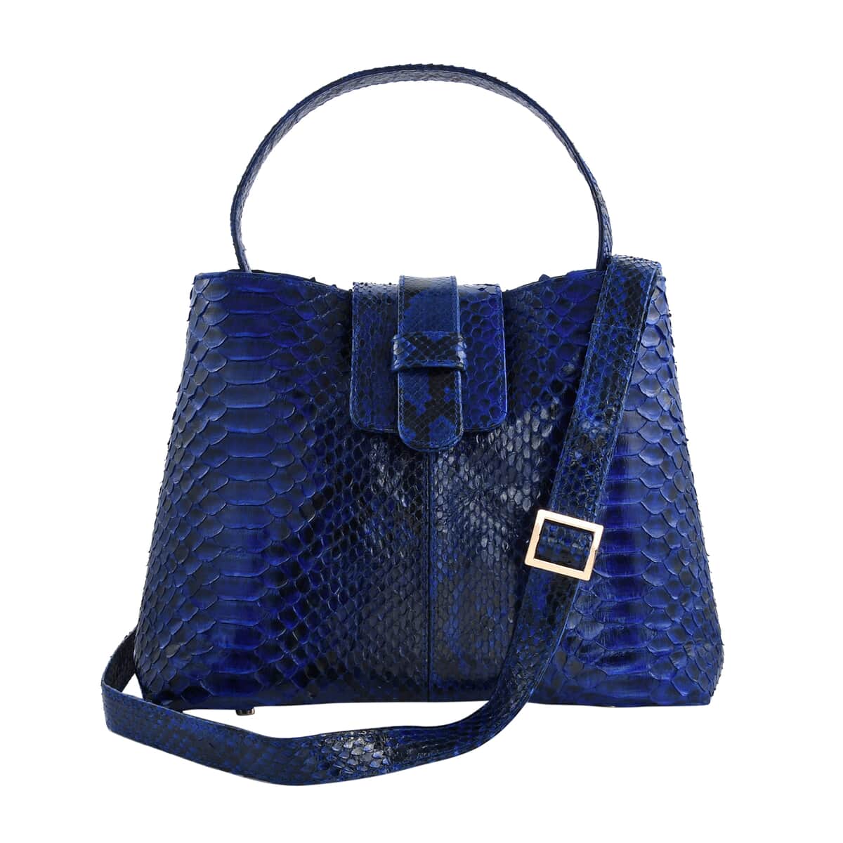 The Pelle Collection Blue Genuine Python Leather Tote Bag for Women, Satchel Purse, Shoulder Handbag, Designer Tote Bag image number 0