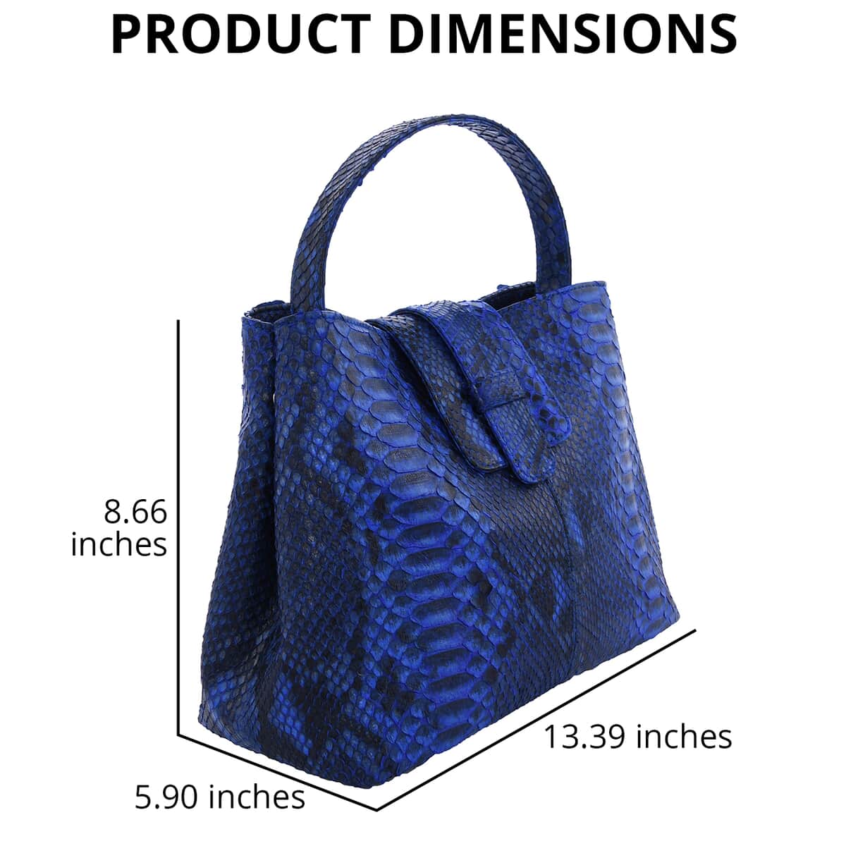 The Pelle Collection Blue Genuine Python Leather Tote Bag for Women, Satchel Purse, Shoulder Handbag, Designer Tote Bag image number 2