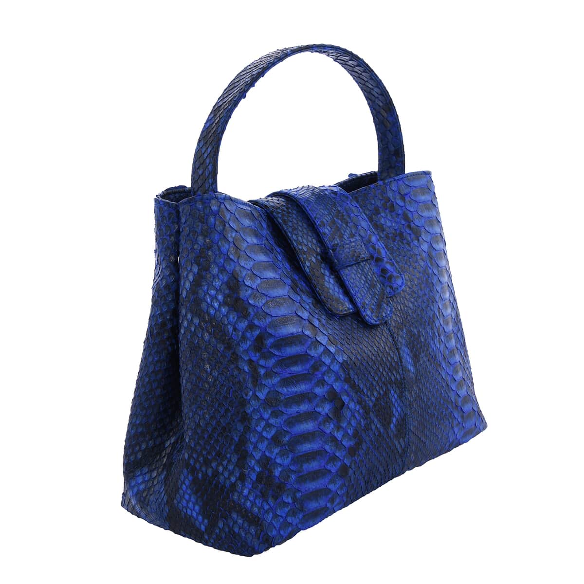 The Pelle Collection Blue Genuine Python Leather Tote Bag for Women, Satchel Purse, Shoulder Handbag, Designer Tote Bag image number 3