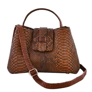 The Grand Pelle Brown Color 100% Genuine Python Leather Tote Bag