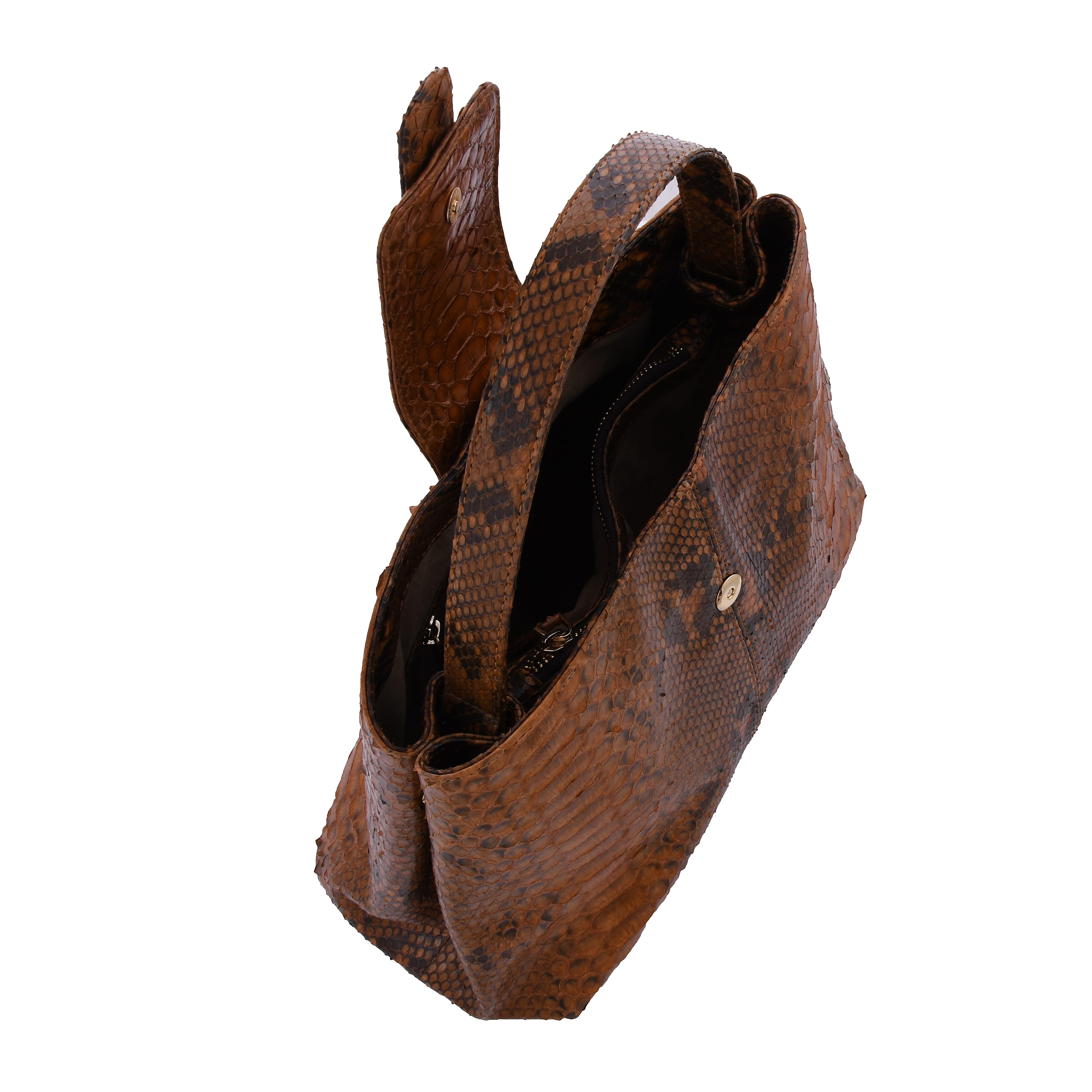 The Grand Pelle Brown Color 100% Genuine Python Leather Tote Bag