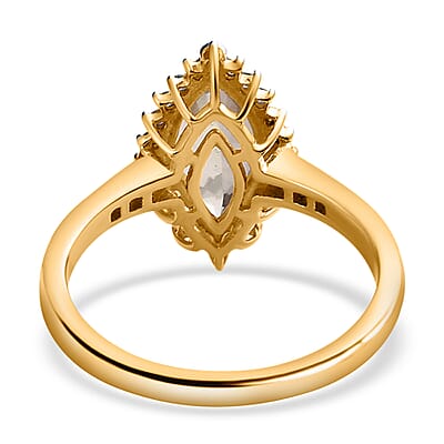 Iliana 18K Yellow Gold AAA Turkizite and G-H SI Diamond Halo Ring (Size 5.0) 2.25 ctw