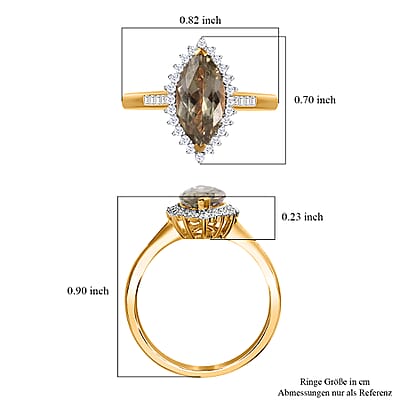 Iliana 18K Yellow Gold AAA Turkizite and G-H SI Diamond Halo Ring (Size 5.0) 2.25 ctw