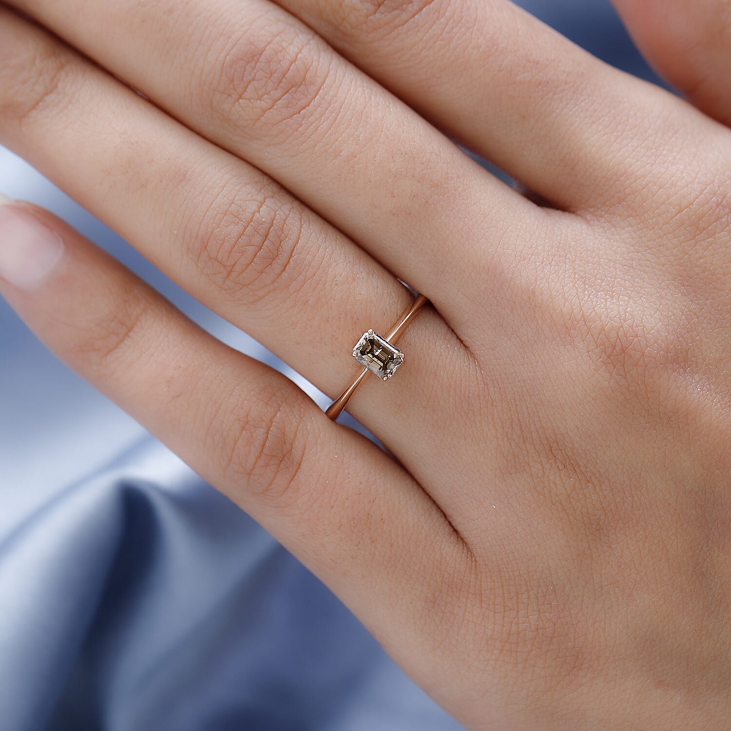 LUXORO 10K Rose Gold I3 Natural Champagne Diamond Solitaire Ring 0.50 ctw
