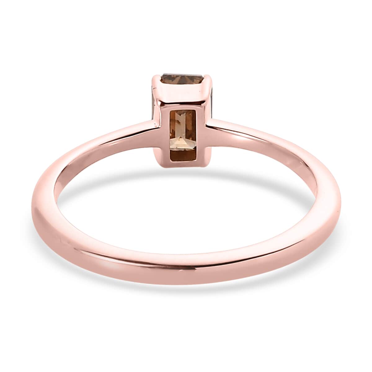 LUXORO 10K Rose Gold I3 Natural Champagne Diamond Solitaire Ring 0.50 ctw image number 4