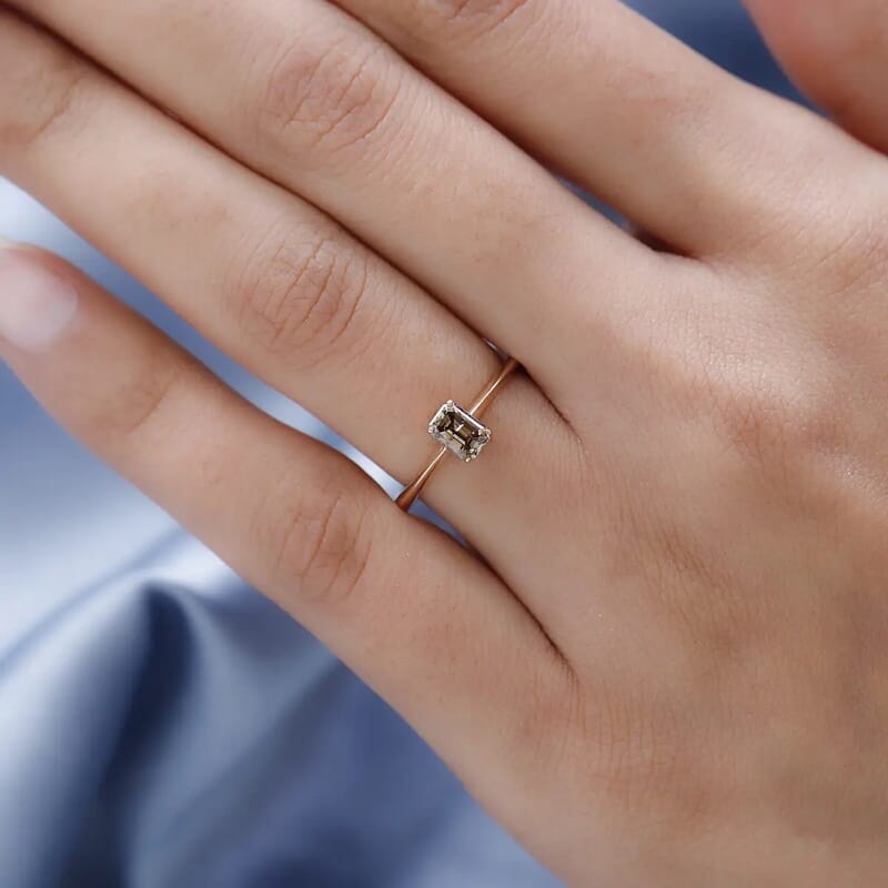 LUXORO 10K Rose Gold I3 Natural Champagne Diamond Solitaire Ring 0.50 ctw