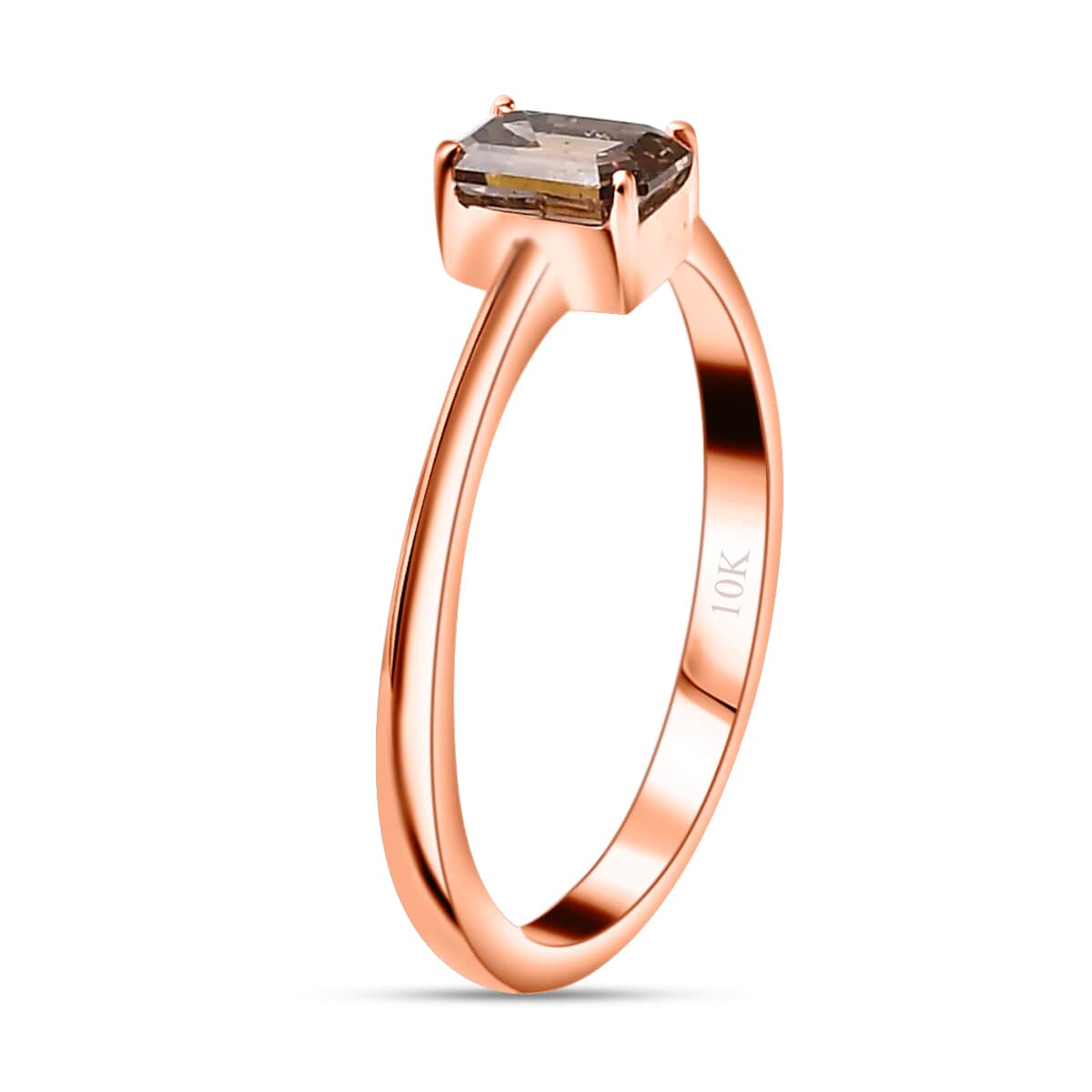 Luxoro 10K Rose Gold I3 Natural Champagne Diamond Solitaire Ring (Size 8.0) 0.50 ctw image number 3