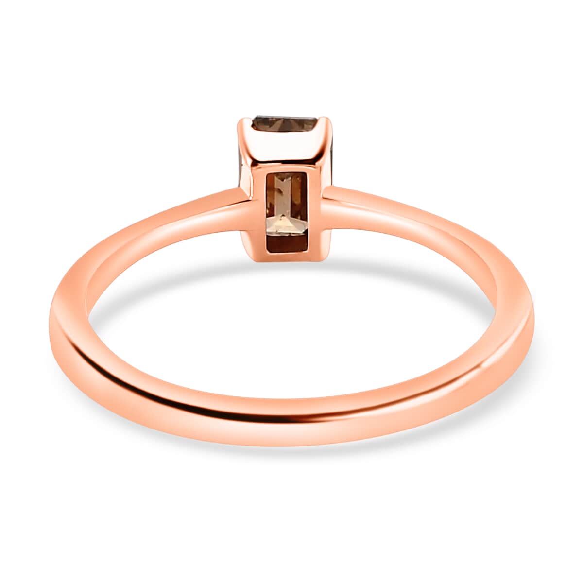 Luxoro 10K Rose Gold I3 Natural Champagne Diamond Solitaire Ring (Size 8.0) 0.50 ctw image number 4
