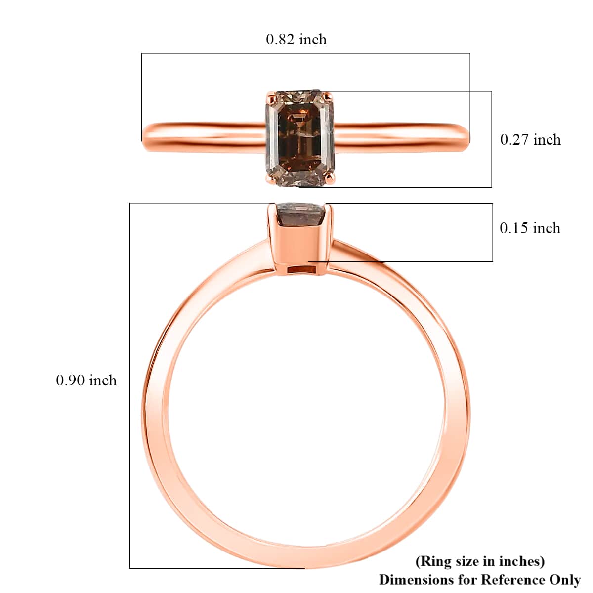 Luxoro 10K Rose Gold I3 Natural Champagne Diamond Solitaire Ring (Size 8.0) 0.50 ctw image number 5