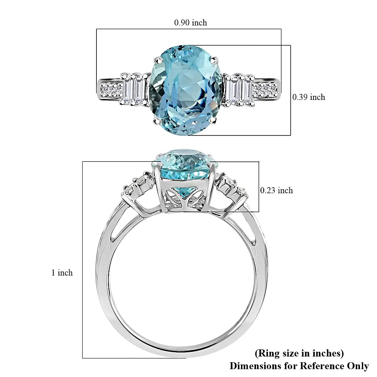 Iliana Certified & Appraised AAA Santa Maria Aquamarine Ring, G-H SI Diamond Accent Ring, 18K White Gold Ring, Engagement Ring For Her 3.25 Grams 2.75 ctw