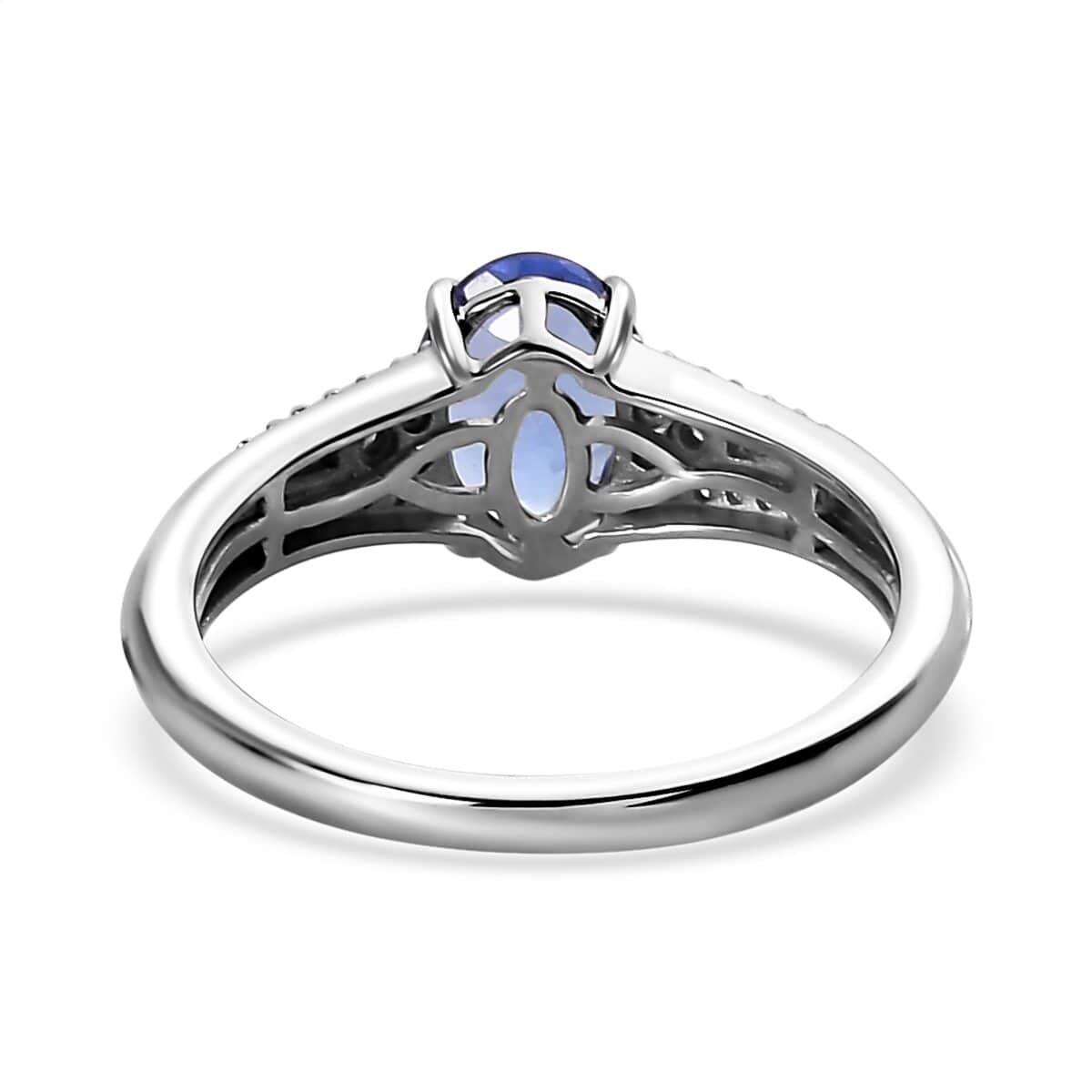 Luxoro 10K White Gold Premium Tanzanite and Diamond Ring (Size 11.0) 1.25 ctw image number 4