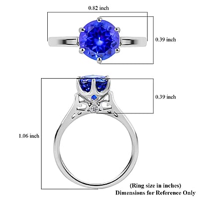 Rhapsody Certified and Appraised AAAA Tanzanite Ring, E-F VS Diamond Accent Ring, 950 Platinum Ring, Wedding Ring 6.15 Grams 2.40 ctw