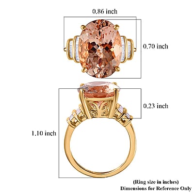 Luxoro 14K Rose Gold AAA Marropino Morganite and G-H I2 Diamond Ring (Size 5.0) 4 Grams 9.00 ctw