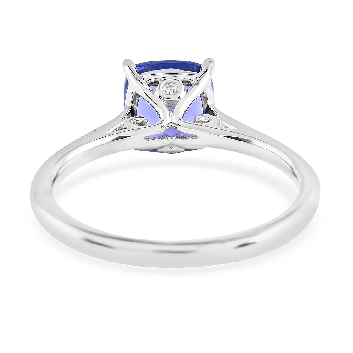 Certified & Appraised Rhapsody 950 Platinum AAAA Tanzanite and E-F VS Diamond Ring (Size 5.0) 4.68 Grams 1.75 ctw (Delivered in 10-12 Business Days) 