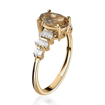 LUXORO 10K Yellow Gold Golden Tanzanite and G-H I3 Diamond Ring (Size 11.0) 1.40 ctw