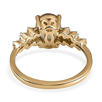 LUXORO 10K Yellow Gold Golden Tanzanite and G-H I3 Diamond Ring (Size 11.0) 1.40 ctw