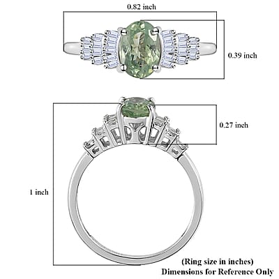 Luxoro 14K White Gold AAA Narsipatnam Alexandrite and G-H I3 Diamond Ring (Size 5.0) 2 Grams 1.00 ctw