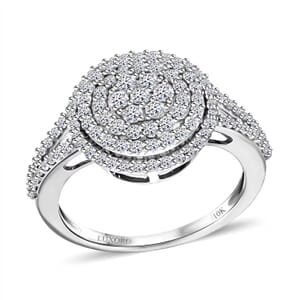 10K White Gold G-H SI Luxuriant Lab Grown Diamond Cocktail Ring (Size 5.0) 3 Grams 1.00 ctw
