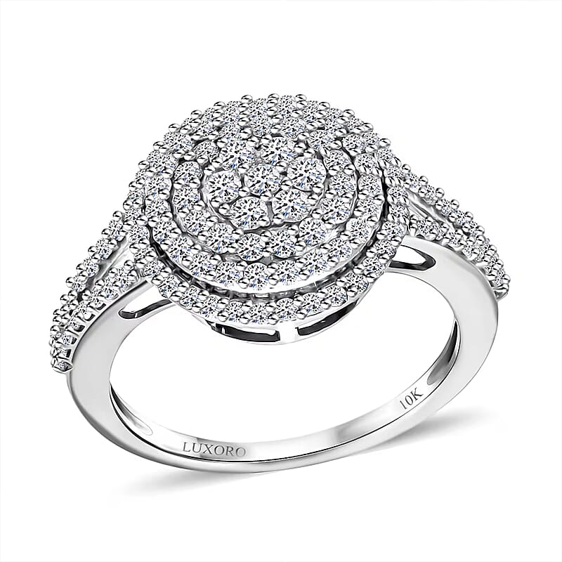 10K White Gold G-H SI Luxuriant Lab Grown Diamond Cocktail Ring (Size 11.0) 3 Grams 1.00 ctw