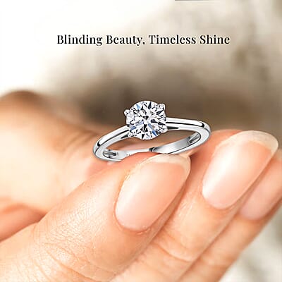 LUXORO 14K White Gold G-H SI Luxuriant Lab Grown Diamond Ring 2.40 Grams 1.00 ctw