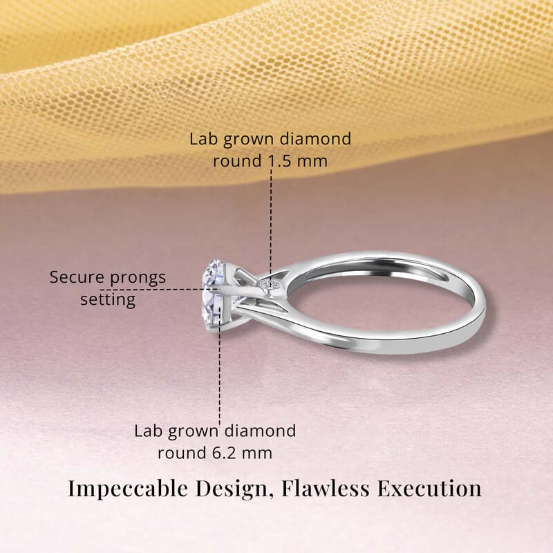 Luxuriant Lab Grown Diamond G-H SI 1.00 ctw Solitaire Ring,14K White Gold Ring, Diamond Ring, Gifts For Her, Diamond Jewelry