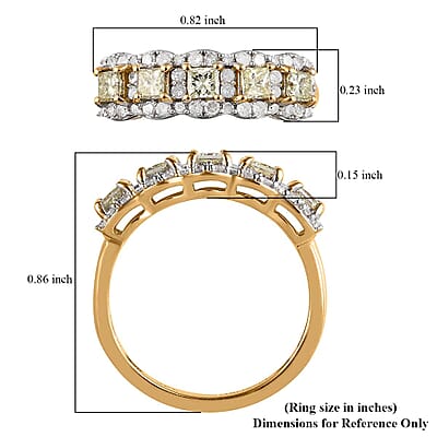 NY Closeout 14K Yellow Gold I3 Natural Yellow and White Diamond Ring (Size 5.0) 1.00 ctw