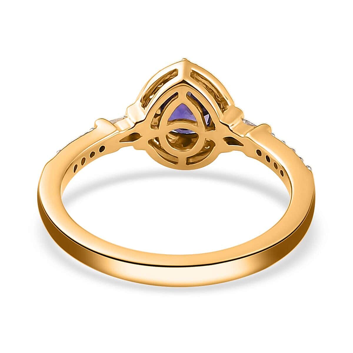 Iliana 18K Yellow Gold AAA Tanzanian Color Change Sapphire and G-H SI Diamond Halo Ring (Size 5.0) 0.90 ctw with Free UV Flash Light