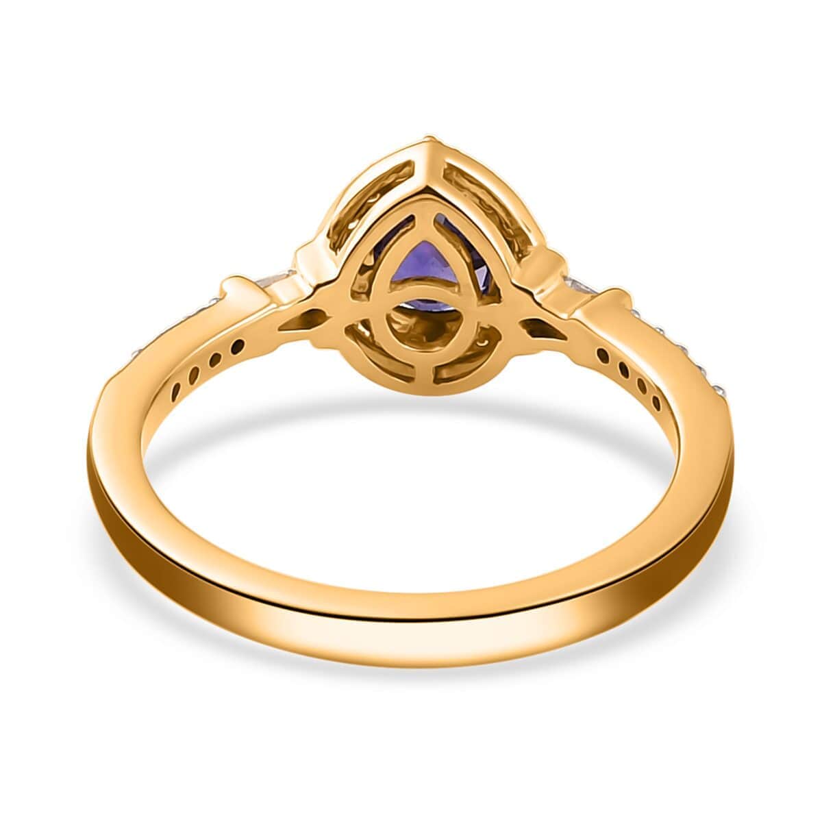 Iliana 18K Yellow Gold AAA Tanzanian Color Change Sapphire and G-H SI Diamond Halo Ring (Size 10.0) 0.90 ctw with Free UV Flash Light image number 4