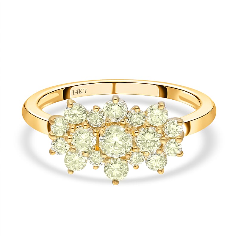 Luxoro 14K Yellow Gold Natural Yellow Diamond SI Ring (Size 5.0) 1.00 ctw