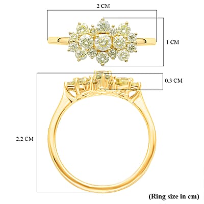 Luxoro 14K Yellow Gold Natural Yellow Diamond SI Ring (Size 5.0) 1.00 ctw