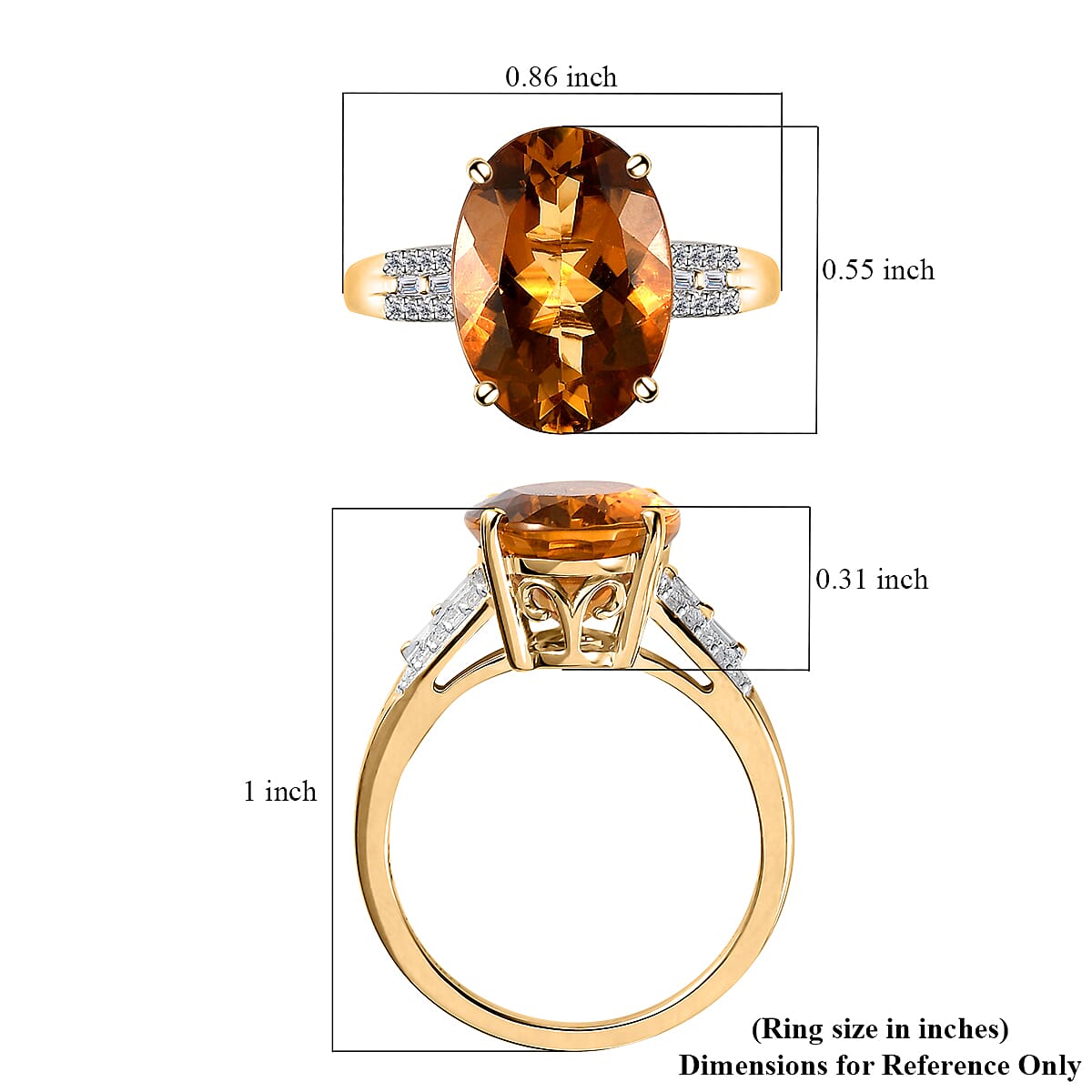 Luxoro 10K Yellow Gold Premium Scapolite and Diamond Ring (Size 5.0) 4.65 ctw