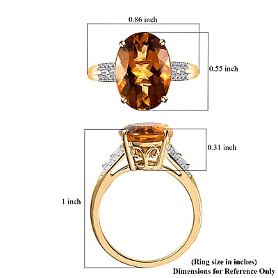 Luxoro 10K Yellow Gold Premium Scapolite and Diamond Ring (Size 5.0) 4.65 ctw