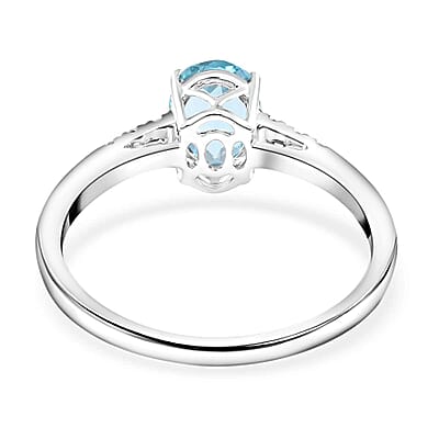 Certified and Appraised Iliana 18K White Gold AAA Santa Maria Aquamarine and G-H SI Diamond Ring (Size 5.0) 1.30 ctw