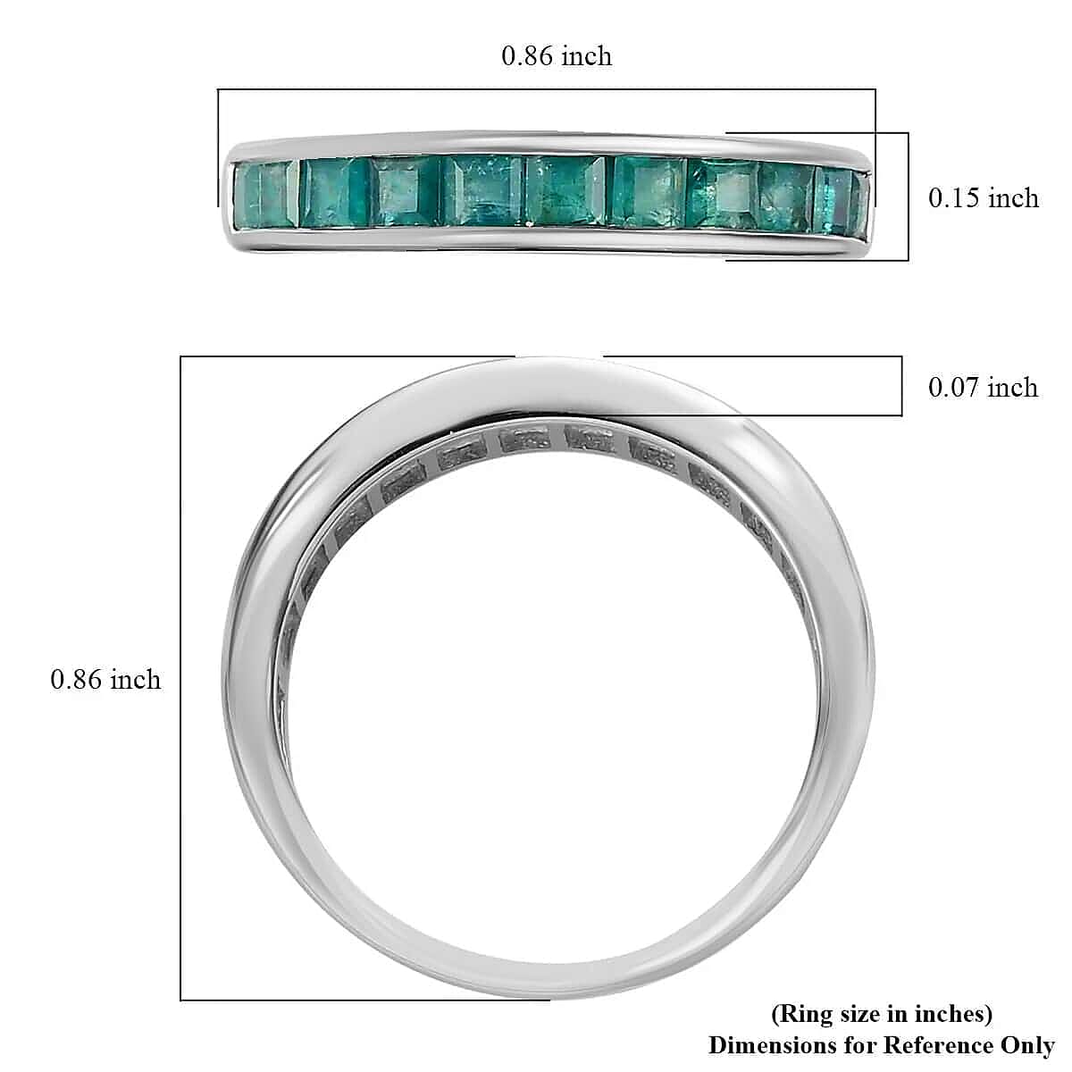 Luxoro 10K White Gold AAA Grandidierite Half Eternity Band Ring (Size 11.0) 1.10 ctw