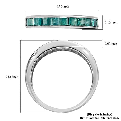 Luxoro 10K White Gold AAA Grandidierite Half Eternity Band Ring (Size 11.0) 1.10 ctw