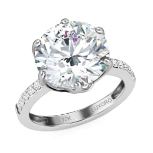 10K White Gold Moissanite (Rnd 11 mm) Ring, Solitaire Engagement Ring For Women, Promise Rings (Size 5.0) 4.65 ctw