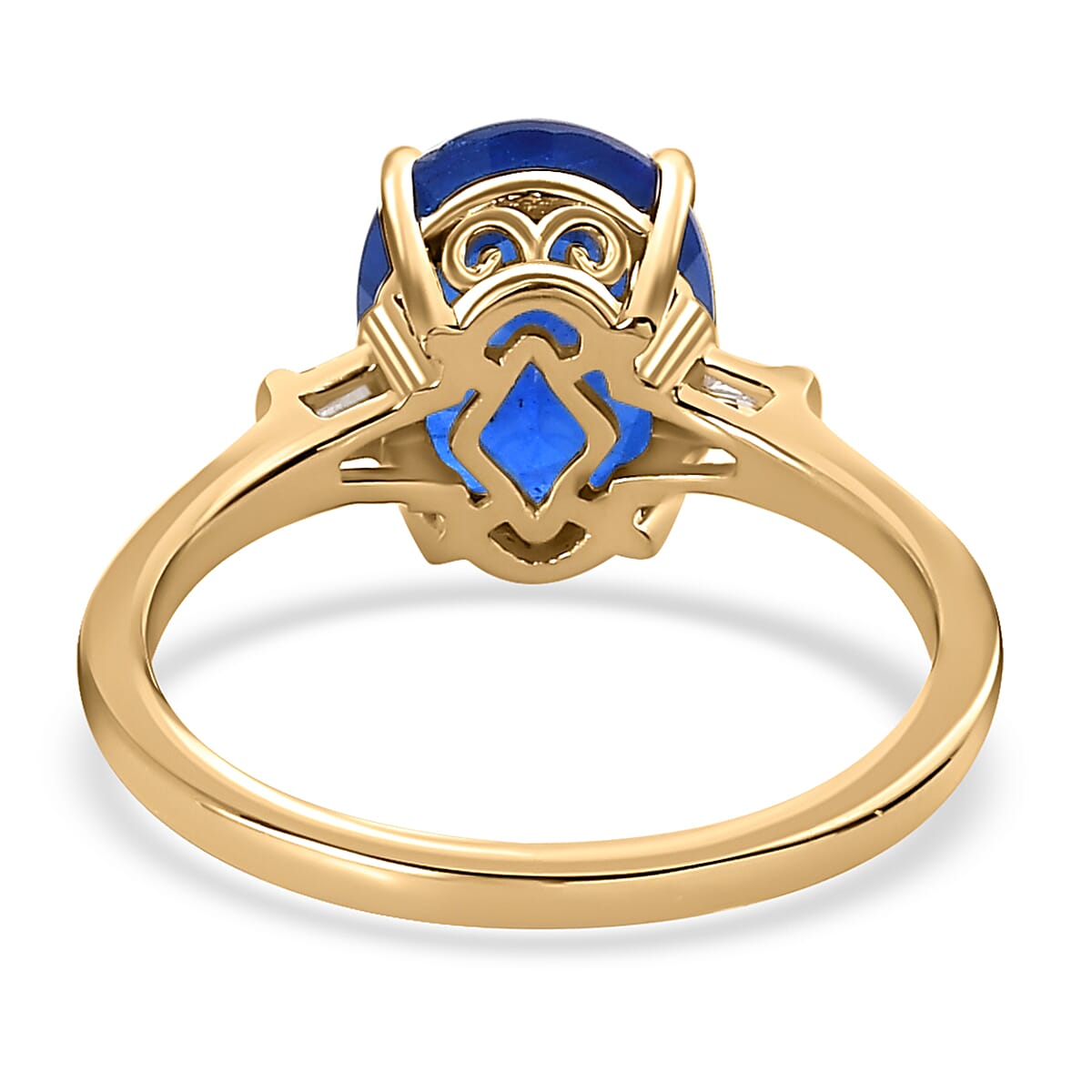LUXORO 10K Yellow Gold Premium Tanzanian Blue Spinel, Diamond (G-H, I3) Ring (Size 10.0) (2.40 g) 3.15 ctw image number 4