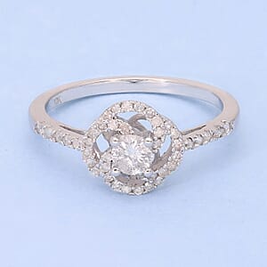 Luxoro 10K White Gold G-H I2-I3 Diamond Ring, Promise Rings (Size 7.5) 0.50 ctw