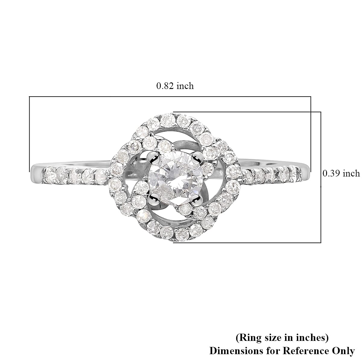 Luxoro 10K White Gold G-H I2-I3 Diamond Ring (Size 8.5) 0.50 ctw image number 5