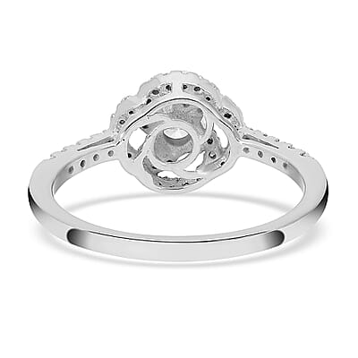 Luxoro 10K White Gold G-H I2-I3 Diamond Ring, Promise Rings (Size 12.0) 0.50 ctw